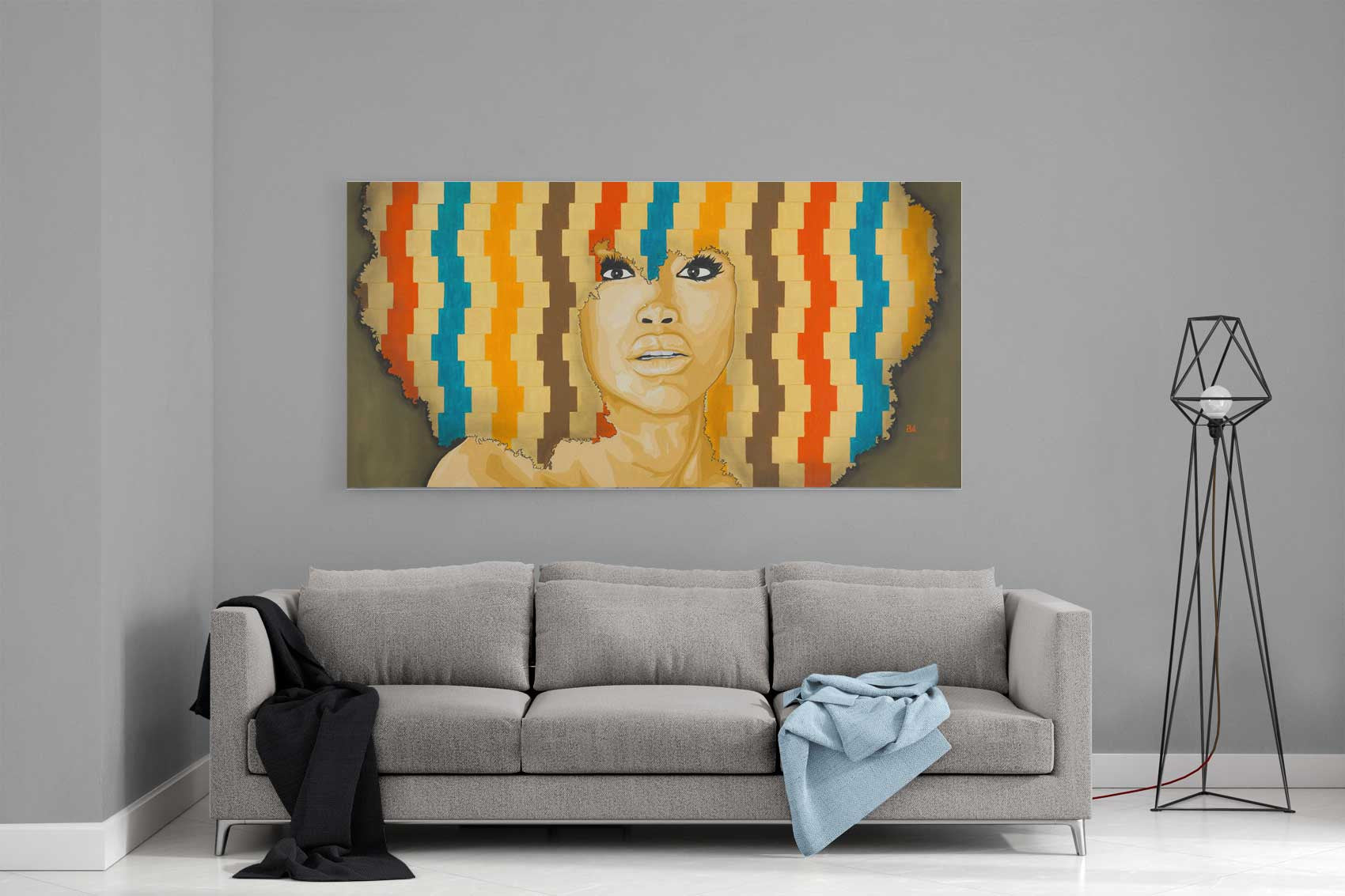 Canvas Art Print of Erykah Badu portrait on Blck Prism. Buy Black Art Online.