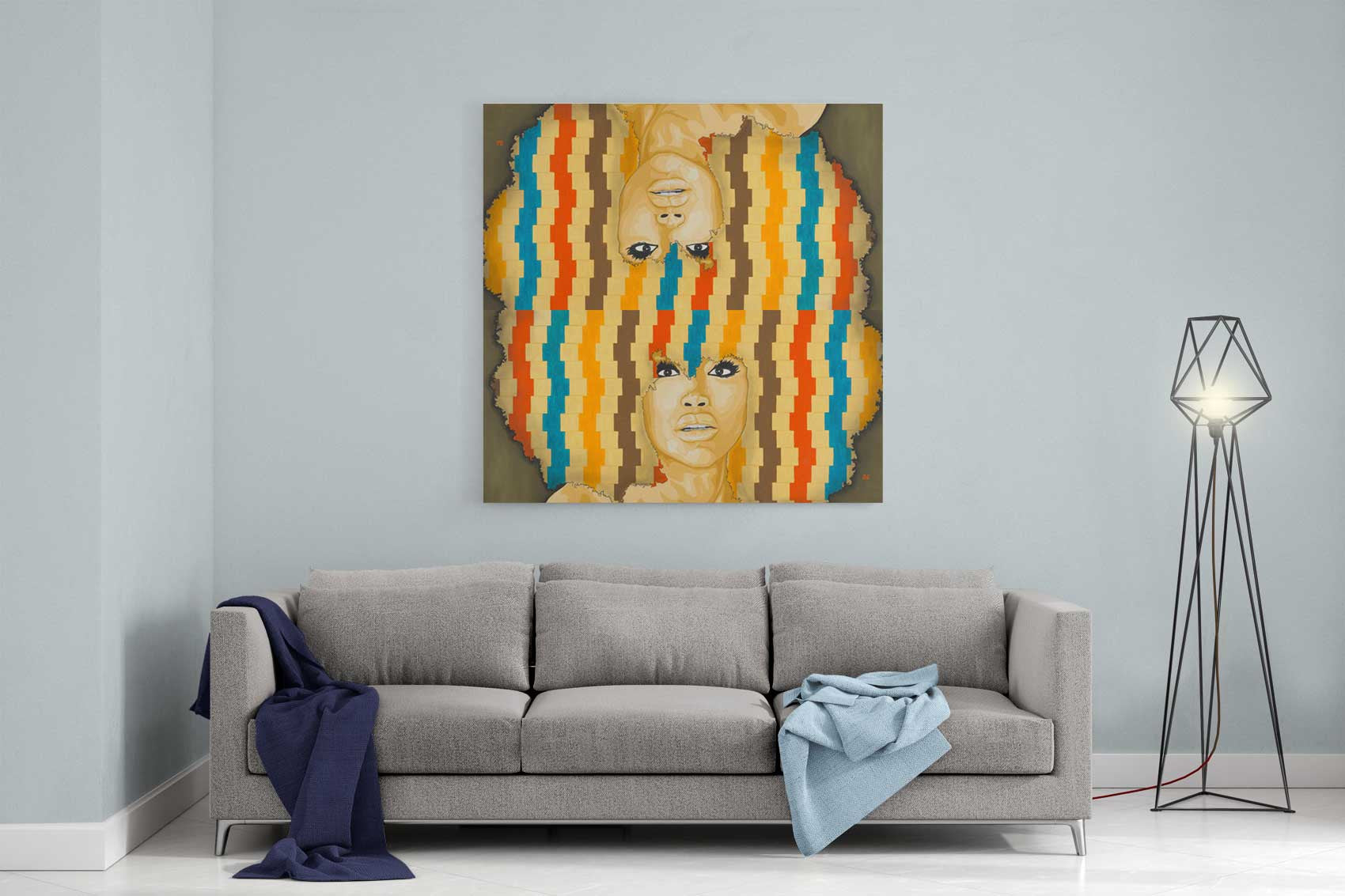 Canvas Art Print of Black Woman portrait on Blck Prism. Buy Black Art Online.