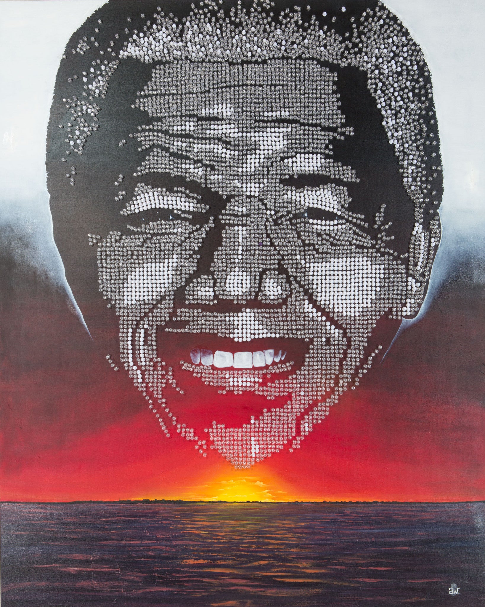 Canvas Art Print of Nelson Mandela portrait on Blck Prism. Buy Black Art Online.